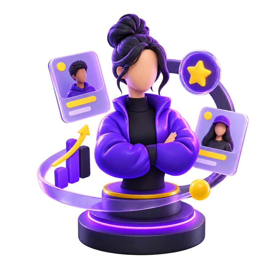 Ilustración 3D de representación de talento